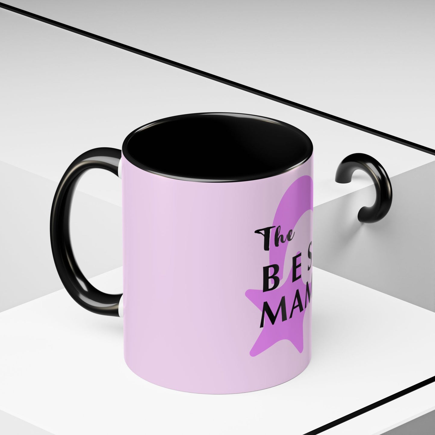 Best Mama Accent Coffee Mug — Pink Gift for Mom, Mother’s Day & New Mom