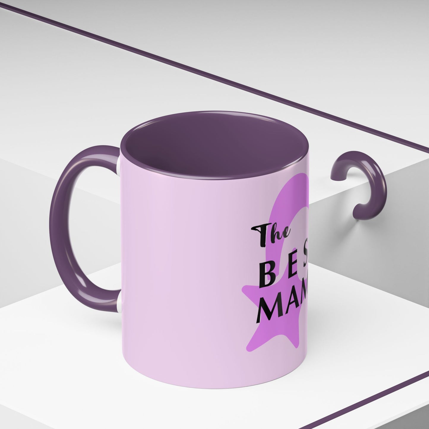 Best Mama Accent Coffee Mug — Pink Gift for Mom, Mother’s Day & New Mom