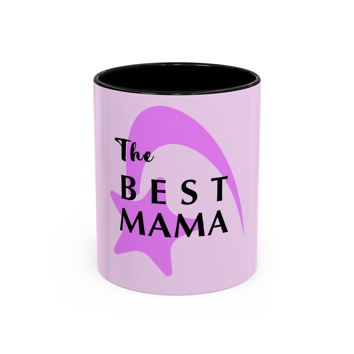 Best Mama Accent Coffee Mug — Pink Gift for Mom, Mother’s Day & New Mom